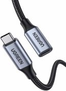 Кабель UGREEN US372 USB-C Male to USB-C Female Gen2 Alu Case Braided Extension Cable 1m (Dark gray) 30205