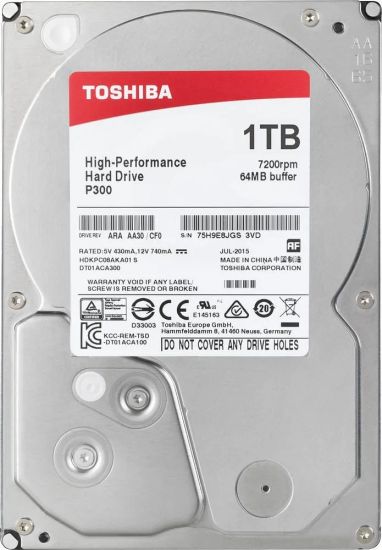 Жесткий диск TOSHIBA HDWD110UZSVA/HDKPC32AKA01S P300 High-Performance 1ТБ 3,5" 7200RPM 64MB SATA-III