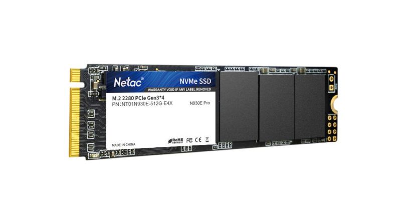 Твердотельный накопитель SSD 512Gb, M.2 2280, Netac N930E Pro, NVMe, PCIe 3x4, 2080R/1700W