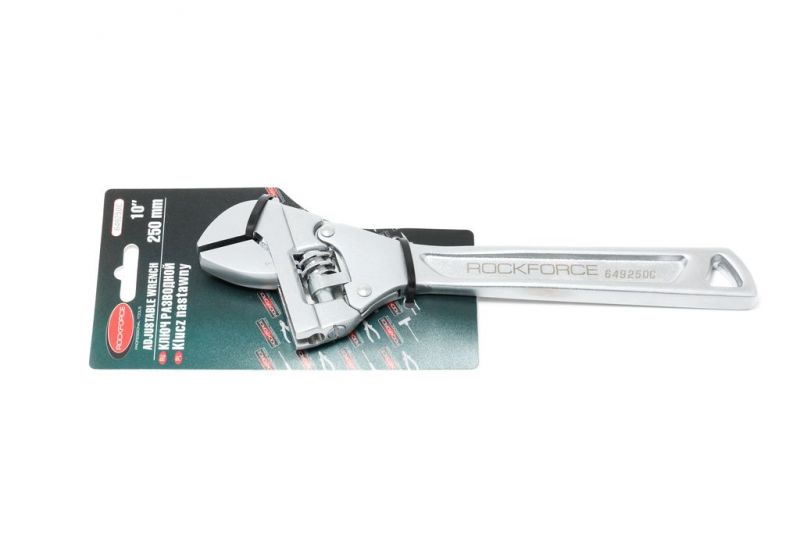Ключ разводной с шарнирным механизмом для быстрого подбора размера захвата 10"-250мм(захват 0-36мм), на блистере ROCKFORCE RF-649250CS 26296