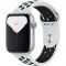Apple Watch Nike Series 5 GPS, 44mm Silver Aluminium Case with Pure Platinum/Black Nike Sport Band - S/M & M/L Model nr A2093
