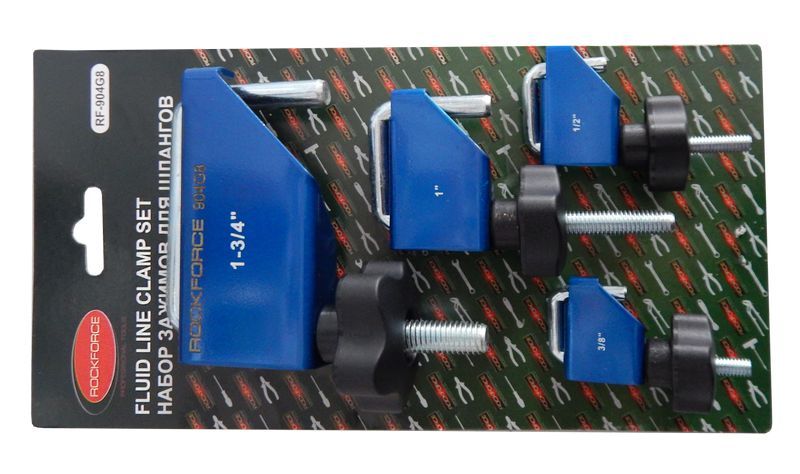 Комплект для пережатия шлангов и патрубков,диаметр: 10, 15, 25, 45мм (5 предметов) в блистере. ROCKFORCE RF-904G8 15646