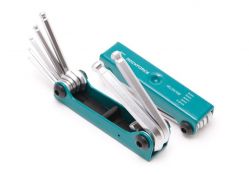 Набор ключей 6-гранных с шаром складной, 7 предметов(2.5, 3- 6, 8, 10мм) ROCKFORCE RF-5072BF 27345