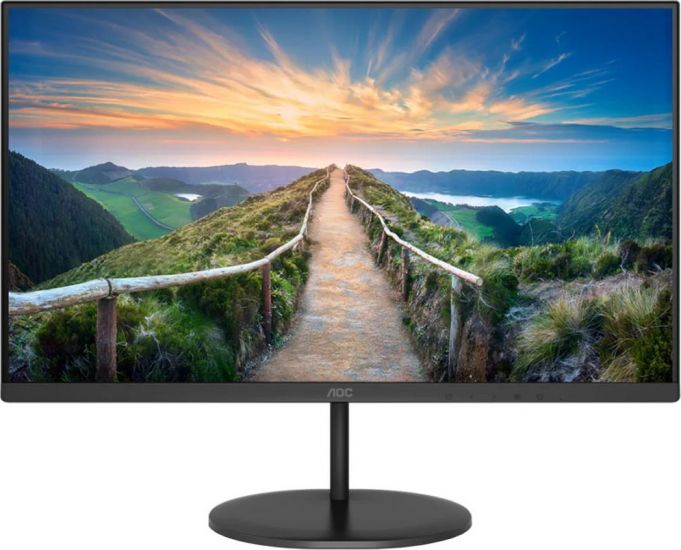 Безрамочный монитор 27" AOC Q27V4EA IPS 2560x1440 75Hz 4ms 250cd/m 1000:1 20млн:1 Угол обзора 178/178 HDMI DP1.2 2x2W Черный