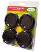 Антивибрационные подставки Eco clean AVS-009 в блистере, черные круглые 4 шт.