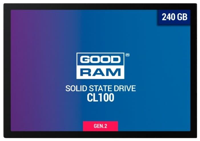 Твердотельный накопитель 240GB SSD GOODRAM CL100 2.5” SATA3 R520Mb/s W400MB/s 7mm SSDPR-CL100-240-G2