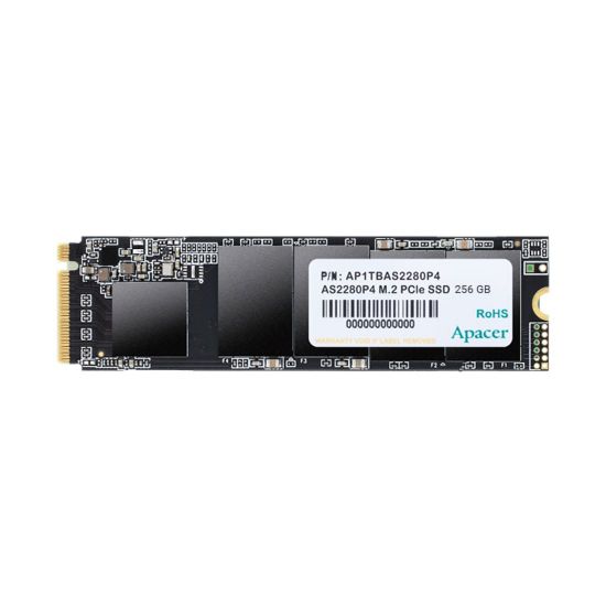 Твердотельный накопитель  256GB SSD Apacer, Форм-Фактор: M,2 2280, R1800MB/s, W1100MB/s, 437TBW, 1,56DWPD, AP256GAS2280P4-1