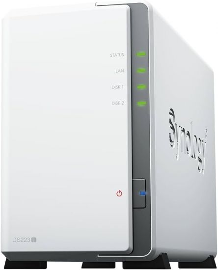 Synology DS223J 2xHDD Универсальная NAS-система базового уровня с 2 отсеками, предназначенная для дома и персонального облачного хранилища