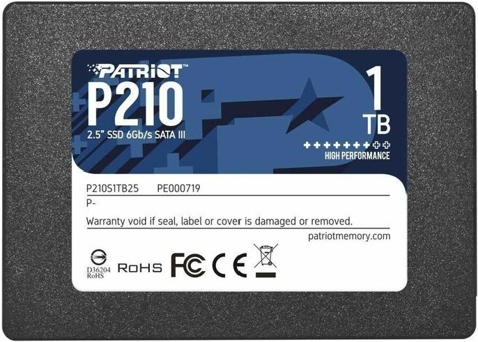 Твердотельный накопитель 1000GB SSD PATRIOT P210 2,5” SATA3 R500Mb/s W400MB/s 7mm P210S1TB25