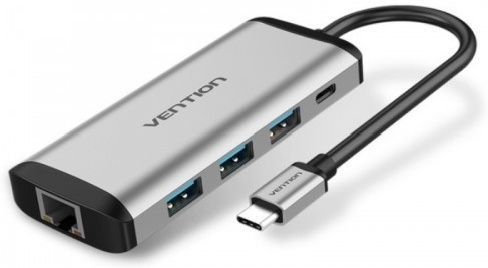 ок-станция Vention USB-C to USB3.0/ Gigabit Ethernet