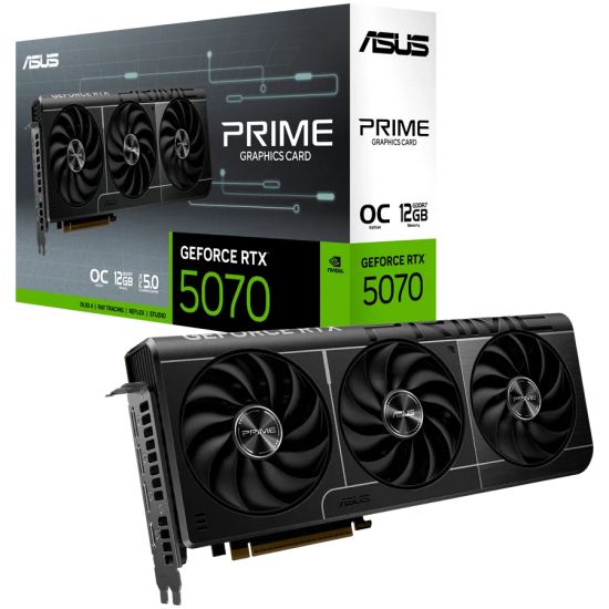 Видеокарта ASUS PRIME-RTX5070-O12G, 12Gb GDDR7, 192-bit, Cuda Core 6144, HDMI, DP, BOX