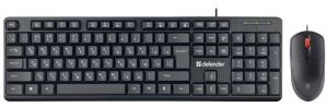 Комплект проводной клавиатура+мышь Defender Line C-511 RU черный