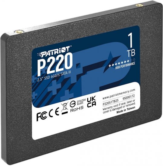 Твердотельный накопитель SSD 1 Tb SATA 6Gb/s Patriot P220 P220S1TB25 2.5" 3D TLC