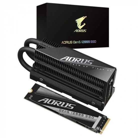 Твердотельный накопитель Gigabyte AG512K1TB, AORUS Gen5 12000 SSD 1TB, Read up to 11700, Write up to 9500, M.2 2280