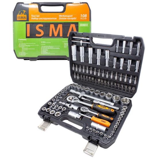 Набор инструментов 108пр. 1/4'', 1/2''(6гр.) ISMA 41082-5-ISMA 50775