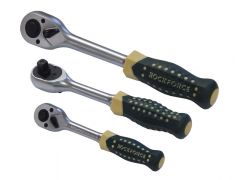 Трещотка реверсивная усиленная с резиновой ручкой 3/8" (72зуб.) ROCKFORCE RF-80232A 17872