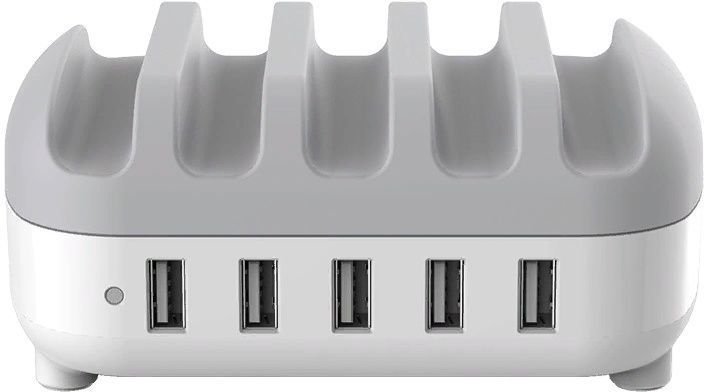 Зарядная станция 40W 5 Port USB ORICO DUK-5P-EU-WH-BP <5 USB, AC, WH 125*100*62mm>