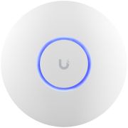 Ubiquiti U6+ access point. WiFi 6 model with throughput rate of 573.5 Mbps at 2.4 GHz and 2402 Mbps at 5 GHz. No POE injector included. UI recommends U-POE-AF or POE switch