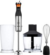 Блендер премиальный ручной ARDESTO HBK-1601BR BLACK MARS, 900Вт, 5 режимов, 3 насадки, 600мл+500мл, soft-touch, черный