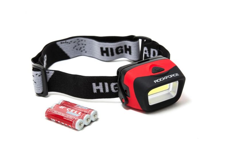 Фонарь светодиодный налобный в комплекте с батарейками (3 световых режима, CUB, 3xAAA), в блистере ROCKFORCE RF-01X0049 18235