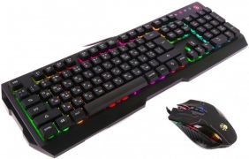Клавиатура мышь игровая Bloody Q1300 USB, LED-подсветка по бокам, 1.8 m