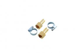 Штуцер пневматический внутр. резьба  3/8"- "елочка" 12мм ( к-т 2 шт. + хомуты для крепежа) в блистере ROCKFORCE RF-FFH06/08 1841