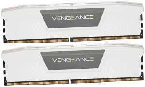 Corsair DDR5, 5200MT/s 32GB 2x16GB DIMM, Unbuffered, 40-40-40-77, Std PMIC, XMP 3.0, VENGEANCE DDR5 White Heatspreader, Black PCB, 1.25V