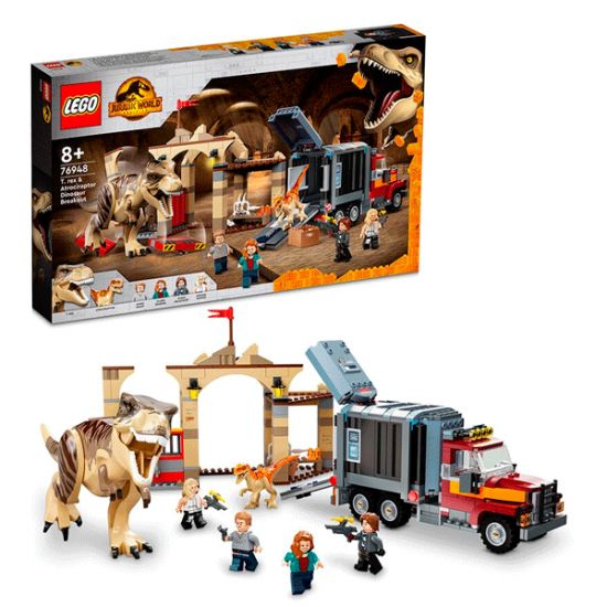 Конструктор LEGO Jurassic World Побег атроцираптора и тираннозавра