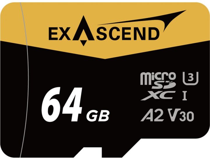 Карта памяти MicroSD Exascend Catalyst, 64Gb, SDXC I, UHS-I (V30), R170/W140 +SD adapter