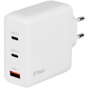 ttec SmartCharger Trio GAN 120W PD Travel Charger 2 USB-C+USB-A, white