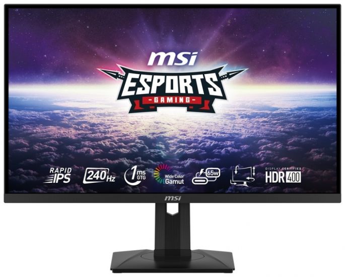 Монитор 27" MSI G274QPX Rapid IPS 2560x1440 240Hz 1ms 400cd/m 100млн:1 1xDP 2xHDMI 1xUSB-C