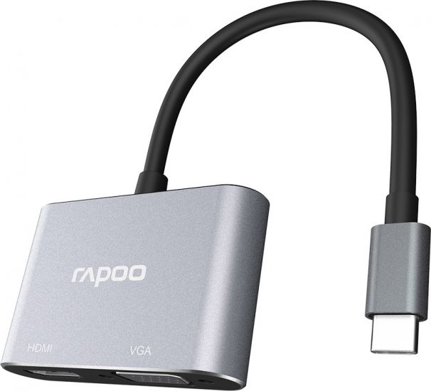 Мультифункциональный адаптер Rapoo XD10V USB Type C- HDMI, VGA
