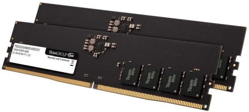 Оперативная память 32GB Kit (2x16GB) 5600MHz DDR5 Team Group ELITE PC5-44800 CL46 TED532G5600C46DC01