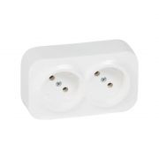 Розетка двойная без зк Legrand Forix 16A 250В IP20 накладная белый