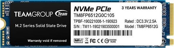 Твердотельный накопитель SSD Team M.2 NVMe PCIe 3 x4 512GB MP33 2280 TLC