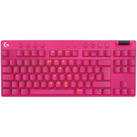LOGITECH G PRO X TKL LIGHTSPEED Mechanical Gaming Keyboard - MAGENTA - US INT'l - TACTILE