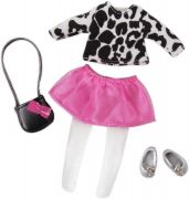 НАБОР ОДЕЖДЫ ДЛЯ КУКОЛ ТКАНЕВЫЙ LORI ОЧЕНЬ СТИЛЬНЫЙ С ЮБКОЙ LO30024Z