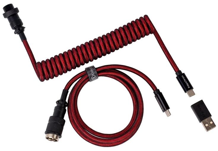 Кабель Type-A/Type-C Keychron Premium Coiled Aviator Cable-Straight Red