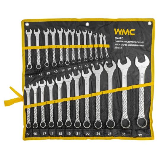 Ключи комбинированные, набор 25пр. (6-32мм) WMC tools WMC-5261PD 54622