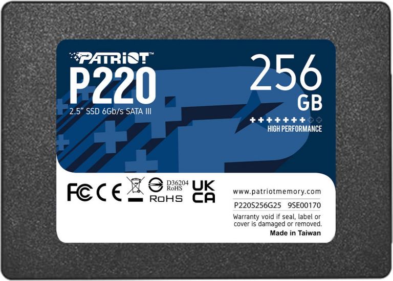 Твердотельный накопитель SSD 256 Gb SATA 6Gb/s Patriot P220 P220S256G25 2.5" 3D TLC