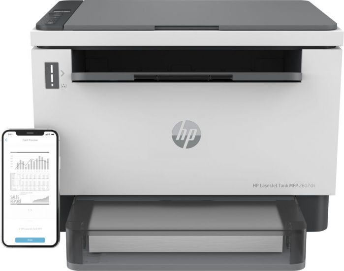 МФУ HP 2R3F0A LaserJet Tank MFP 2602dn Printer (A4) , Printer/Scanner/Copier, 600 dpi, 22 ppm, 64 MB, 500 MHz, 250 pages tray, USB+Ethernet, Duty 25K pages МФУ HP 2R3F0A LaserJet Tank MFP 2602dn Printer (A4) , Printer/Scanner/Copier, 600 dpi, 22 ppm, 64 MB, 500 MHz, 250 pages tray, USB+Ethernet, Duty 25K pages
