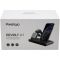 Prestigio ReVolt A1, charging station for iPhone, Apple Watch, AirPods, 2 wireless interfaces, fast charging, input voltage: 9V,2A, 5V,2A, output power for phone 10/7.5/5W, LED status indicator, metal body with anti-slip base, space grey color