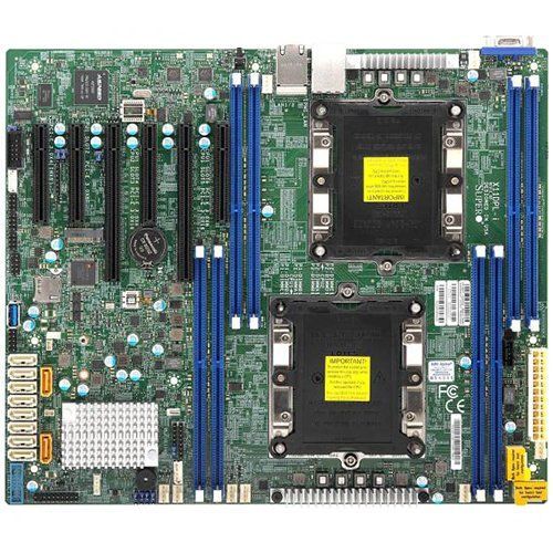 Серверная материнская плата SuperMicro MBD X11DPL i Bulk, 2 x P (LGA 3647), 8 DIMM slots, Intel C621 controller for 10 SATA3 (6 Gbps) ports; RAID 0,1,5,10; Dual LAN with LewisburgMarvell 88E1512 PHY.