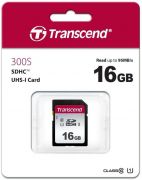 Карта памяти SD 16GB Class 10 U1 Transcend TS16GSDC300S