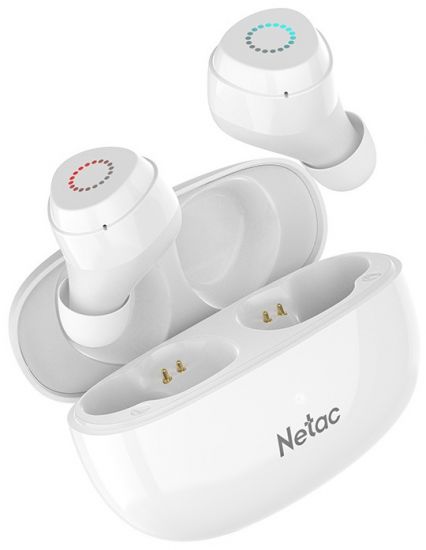 Наушники беспроводные Netac LK55, BT5.3, 4.8g, 9/18h, 0.055/0.3Ah, защита IPX4, clear voice, White