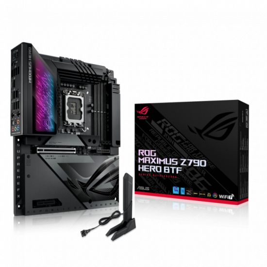 Сист.плата ASUS ROG MAXIMUS Z790 HERO BTF, Z790, 1700, 4xDDR5, PCI-Ex16, PCI-Ex4, 5xM.2, 4xSATA, WIFI7, BOX