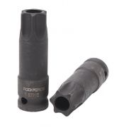 Головка-бита Т100Н с отверстием ударная  1/2", на пластиковом держателе ROCKFORCE RF-3073112 15220