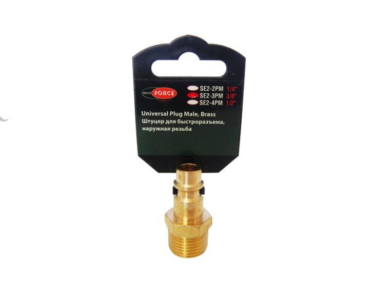 Штуцер для быстроразъема наруж. резьба 1/4" (в пластиковом держателе) ROCKFORCE RF-SE2-2PM 1952