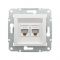 Розетка двойная компьютерная SE EPH447012145 Asfora RJ45 механизм белый