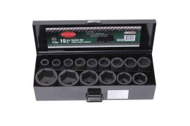Набор головок ударных, 15 предметов 1/2" 6гр.(10,12,13,14,15,16,17,18,19,21,22,24,27,30,32мм),в метал. кейсе ROCKFORCE RF-4159MPB(4159-5 MPB) 16277